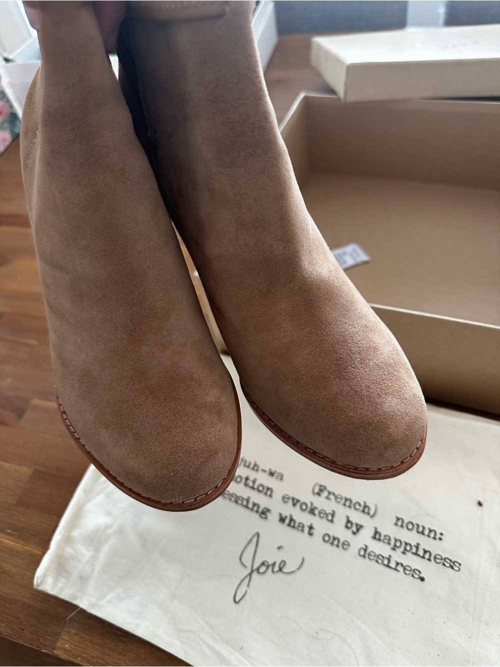Joie Taupe Suede Wrap Ankle Booties - Picture 7 of 12